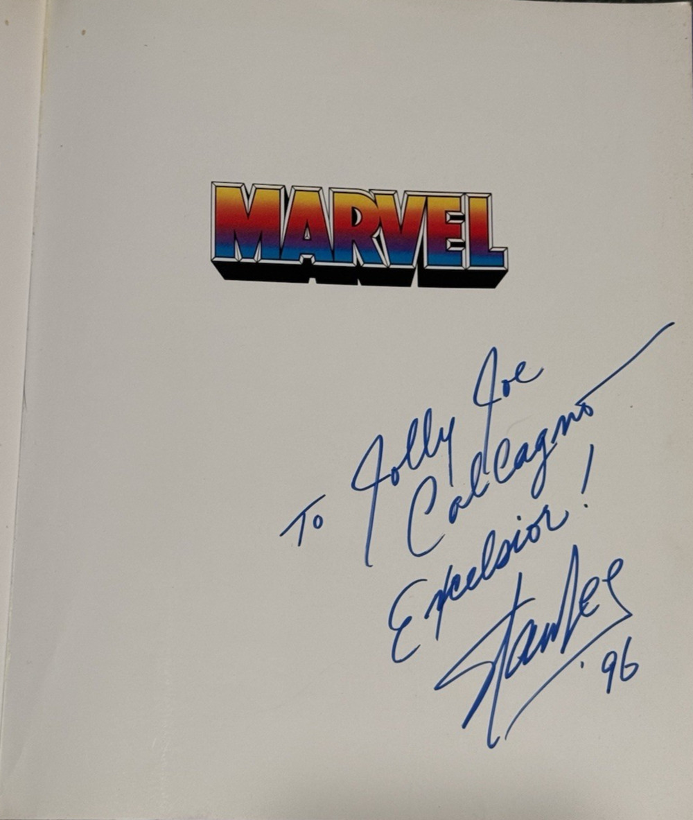 Stan Lee Signed Marvel Book Five Fabulous Decades Autograph 1996 Studio Letter